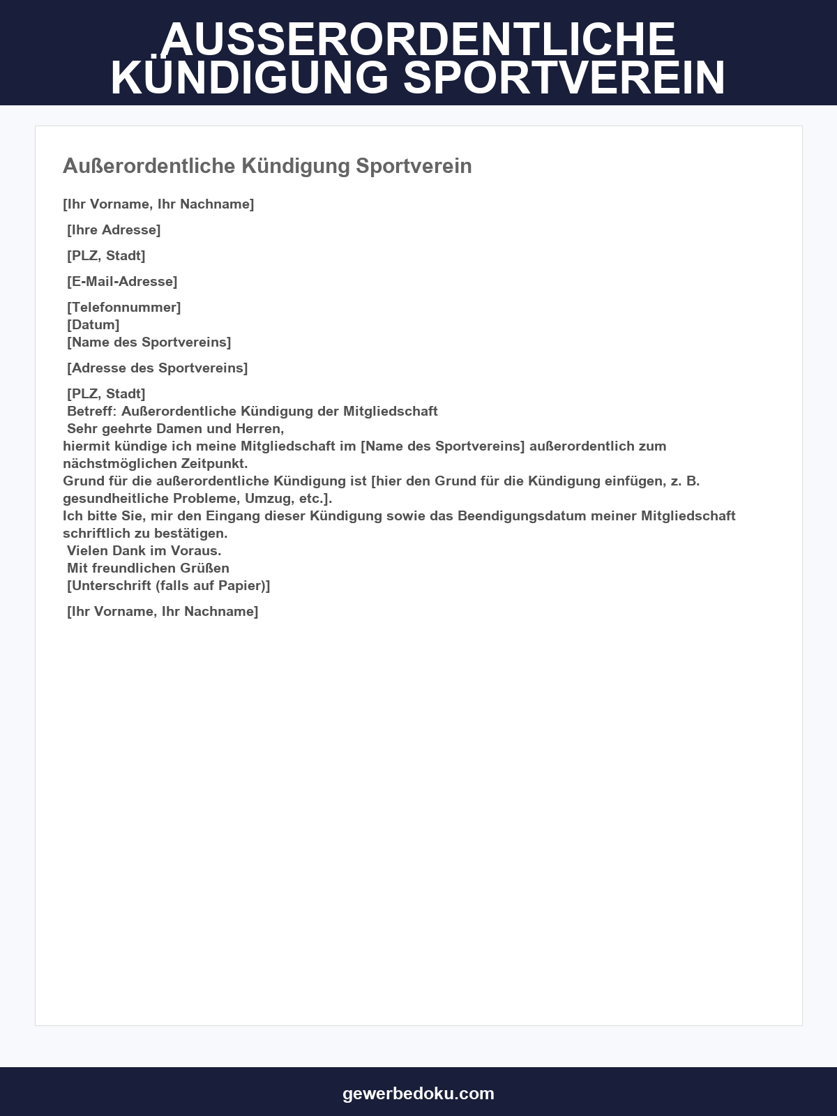 Außerordentliche Kündigung Heimvertrag Muster